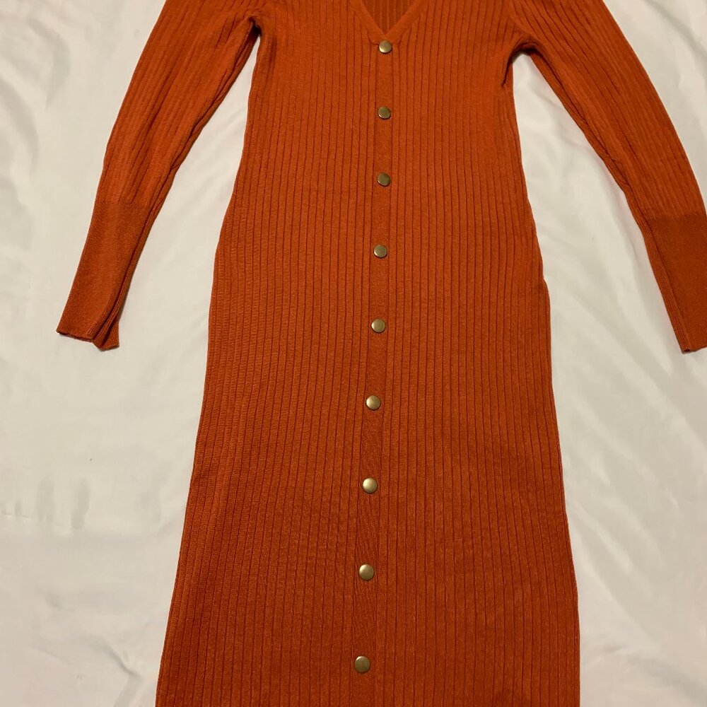 Women's Button Down Rib Dress Size L